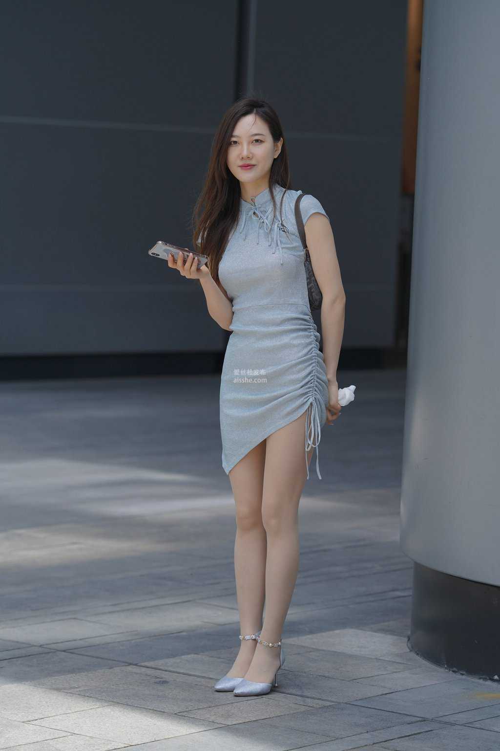 精选街拍作品 NO.1582 气质优雅的旗袍长腿少父7-美图