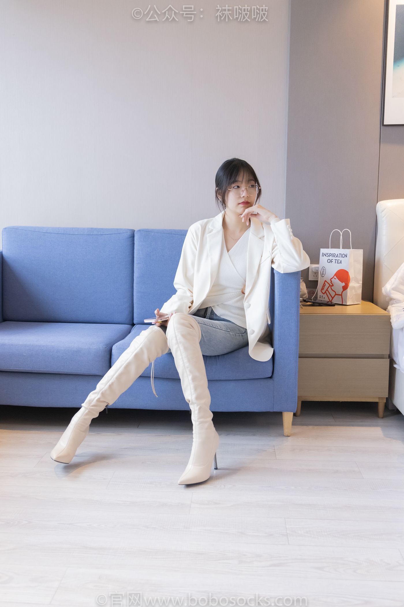 图片[2]-[BoBoSocks袜啵啵]NO.050 小甜豆-高跟长靴、白棉袜 [175P/1V/8.02GB]-美图