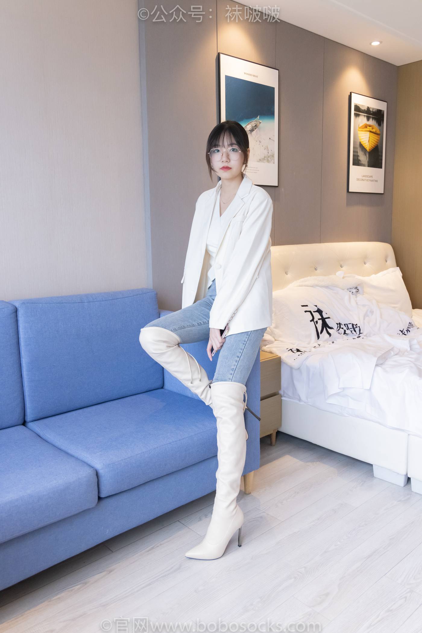 图片[3]-[BoBoSocks袜啵啵]NO.050 小甜豆-高跟长靴、白棉袜 [175P/1V/8.02GB]-美图