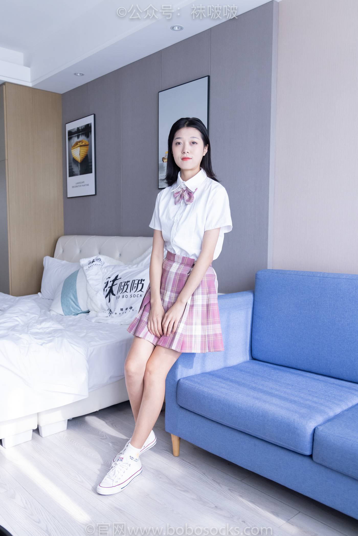 图片[2]-[BoBoSocks袜啵啵]NO.052 瑶瑶-JK至服、帆布鞋、白棉袜、裸足 [133P/1V/6.58GB]-美图