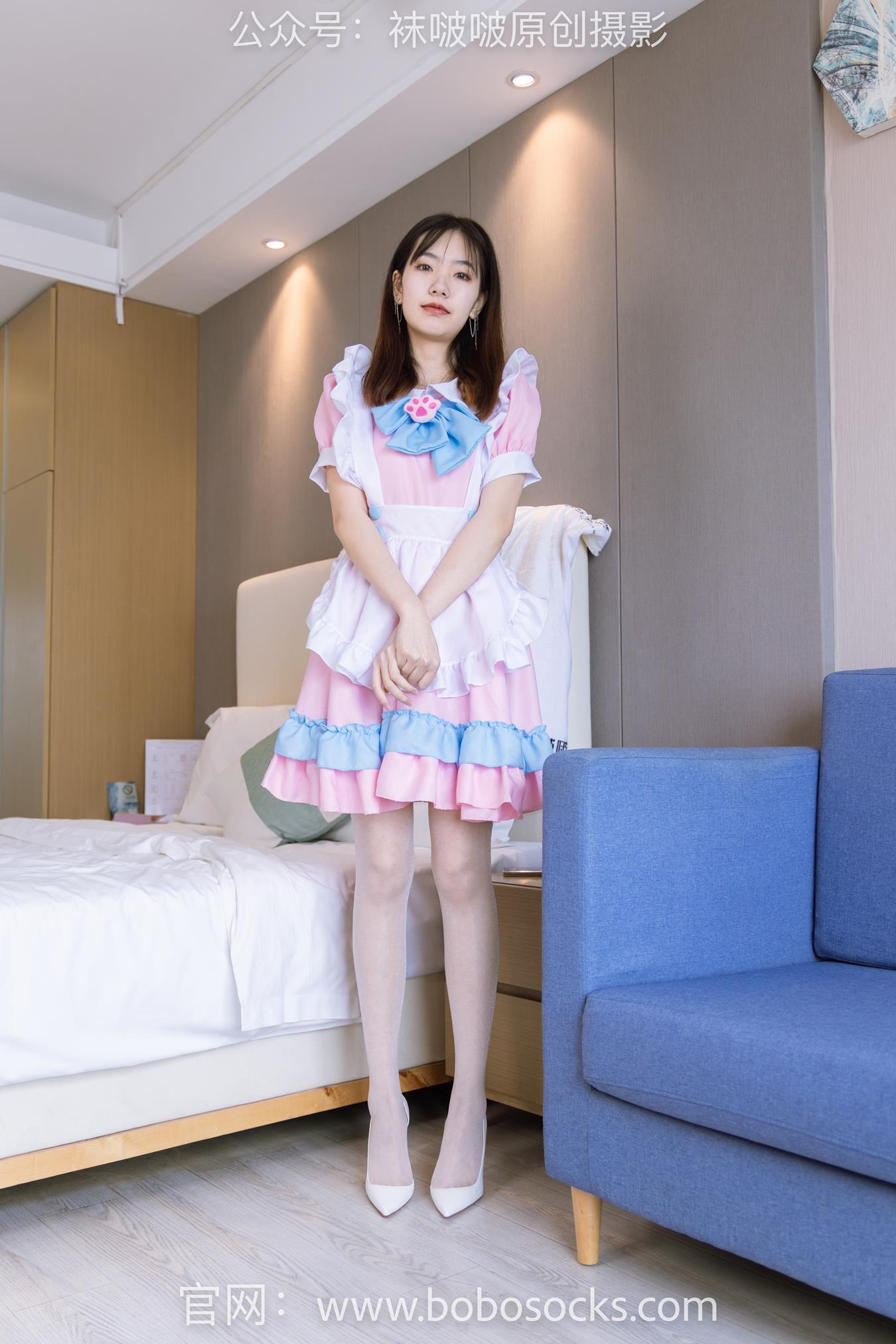 图片[2]-[BoBoSocks袜啵啵]NO.154 小甜豆-两双高跟鞋、珠光白丝、钕仆装[200P/1V/7.11GB]-美图