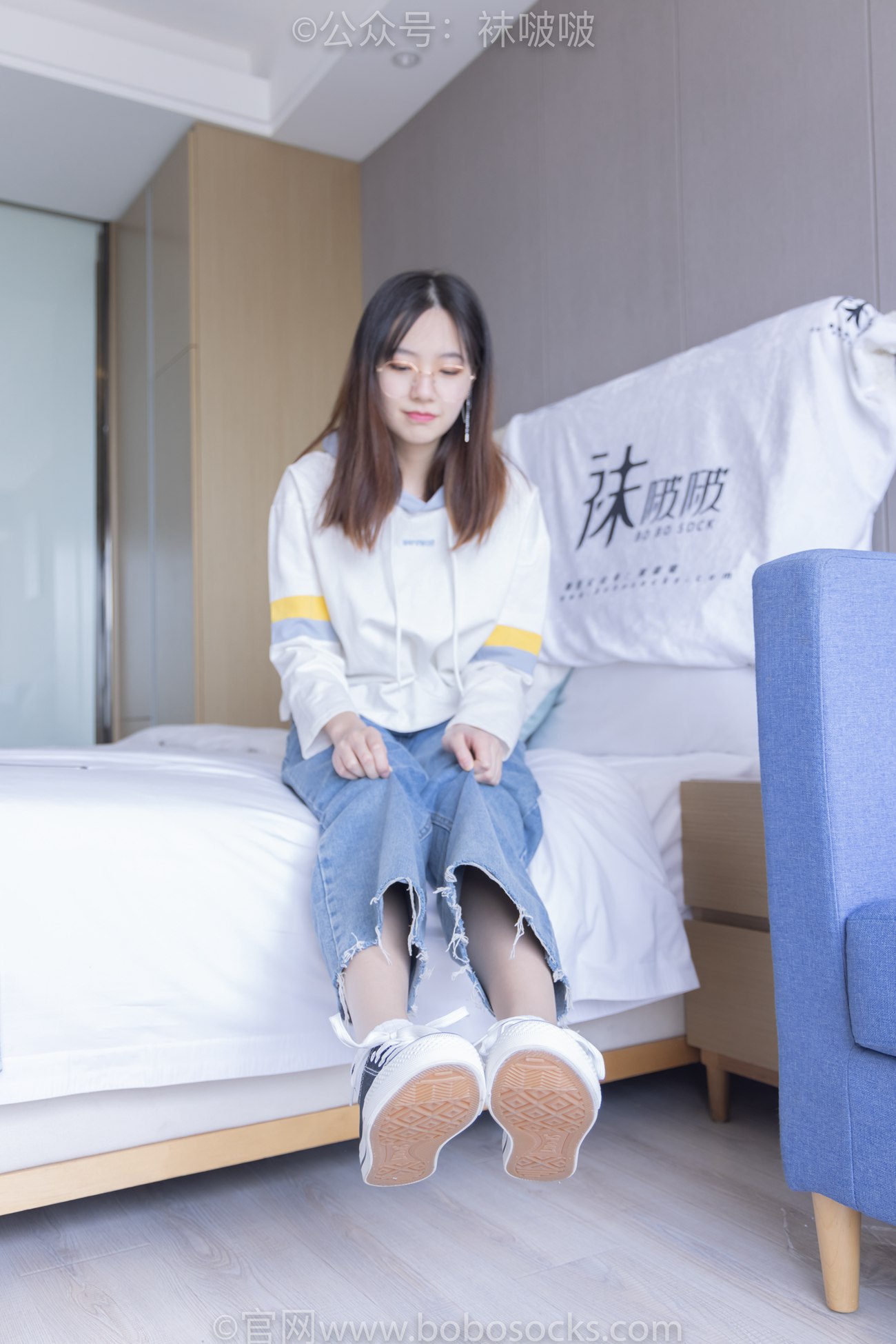 图片[3]-[BoBoSocks袜啵啵]NO.080 小甜豆-帆布鞋、白棉袜、肉丝 [140P/1V/6.63GB]-美图