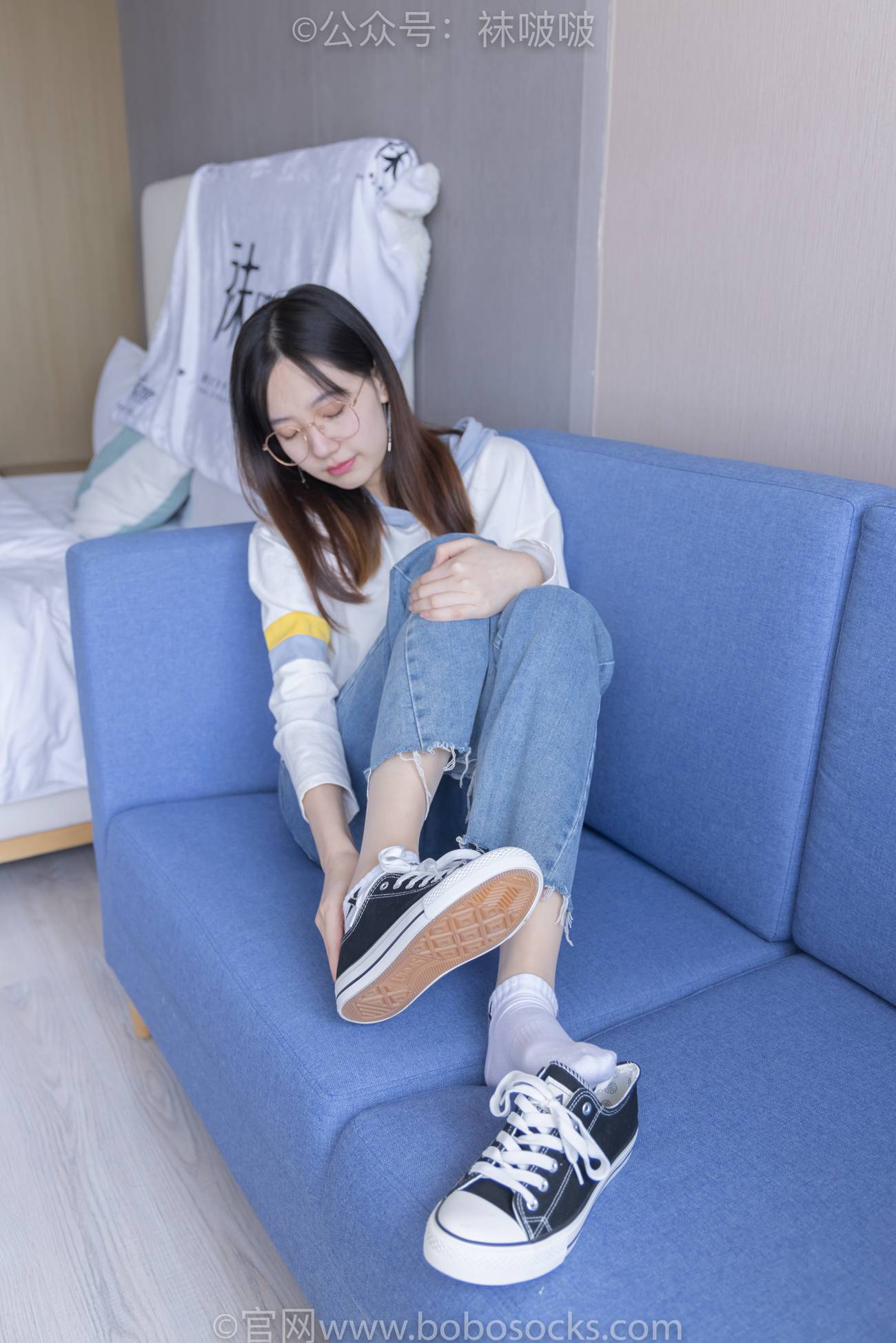 图片[4]-[BoBoSocks袜啵啵]NO.080 小甜豆-帆布鞋、白棉袜、肉丝 [140P/1V/6.63GB]-美图