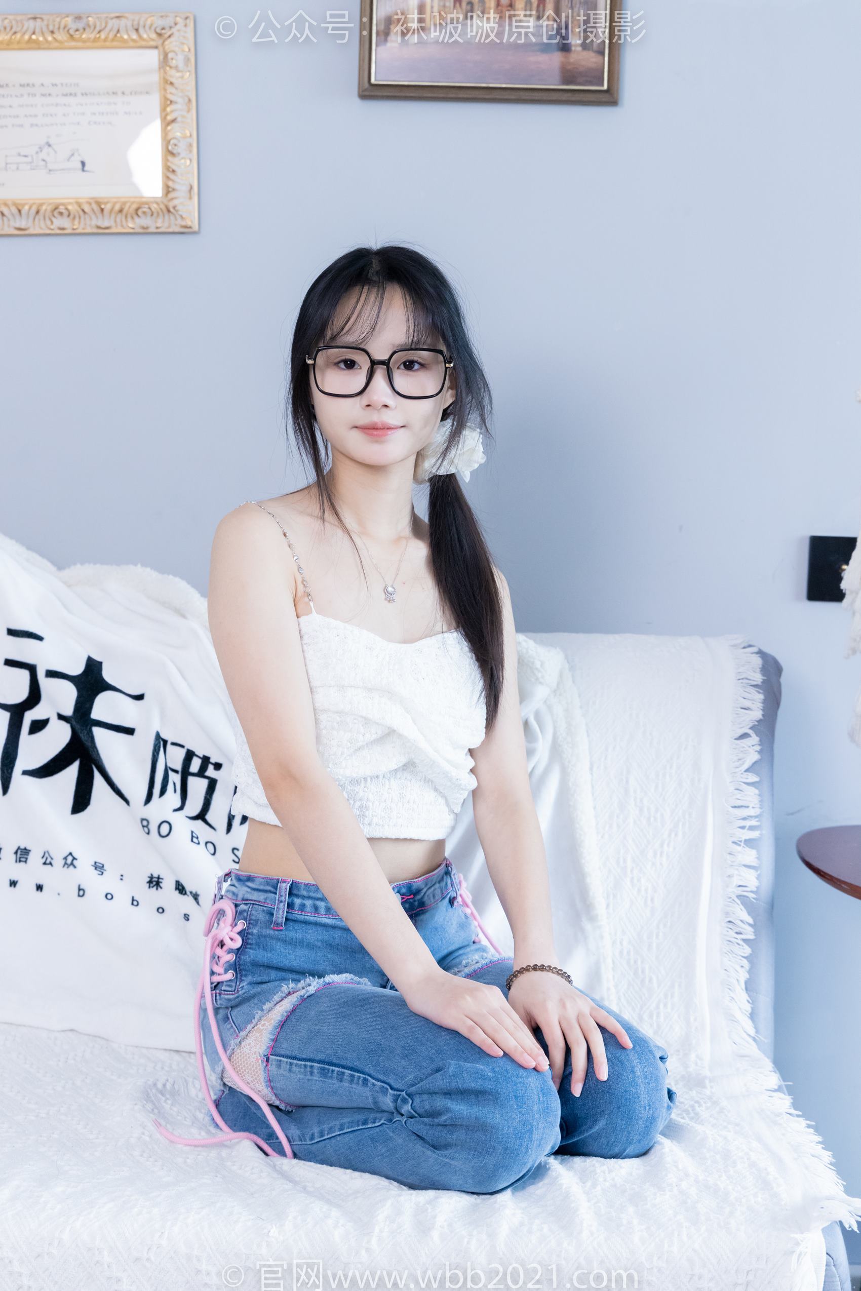 图片[4]-[BoBoSocks袜啵啵]NO.372 甜甜圈-板鞋、白色蕾SI袜、可拆卸牛仔裤、裤里丝[140P/1V/6.32GB]-美图