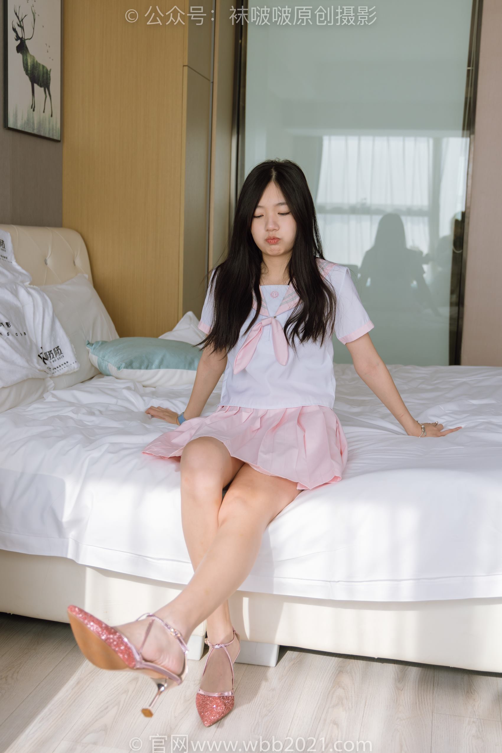 图片[3]-[BoBoSocks袜啵啵]NO.348 小甜豆-两双高跟鞋、厚白丝大腿袜、裸足[170P/1V/7.04GB]-美图
