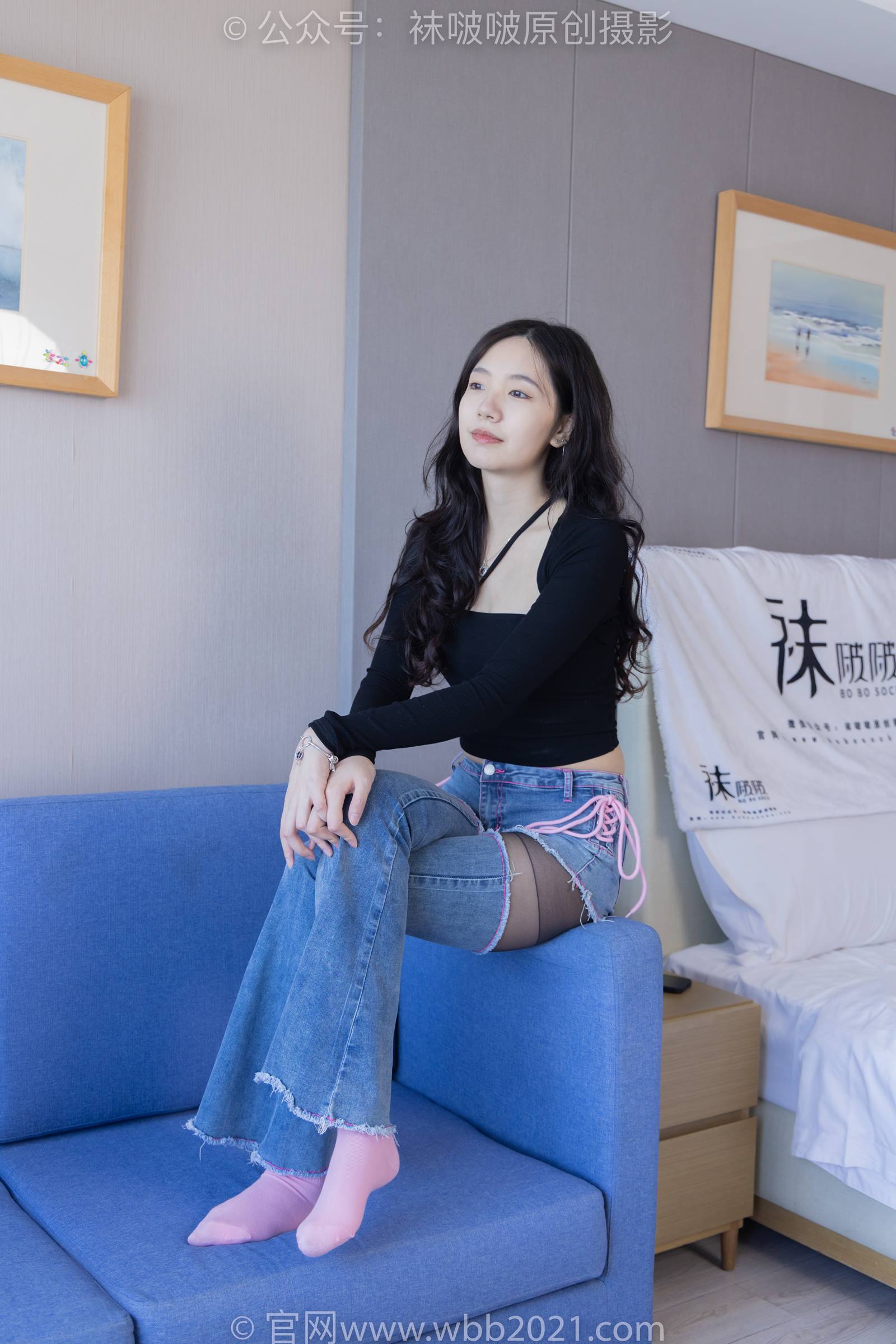 图片[4]-[BoBoSocks袜啵啵]NO.317 小甜豆-运动鞋、可拆卸牛仔裤、粉色棉袜、黑丝、裤里丝[140P/1V/6.37GB]-美图