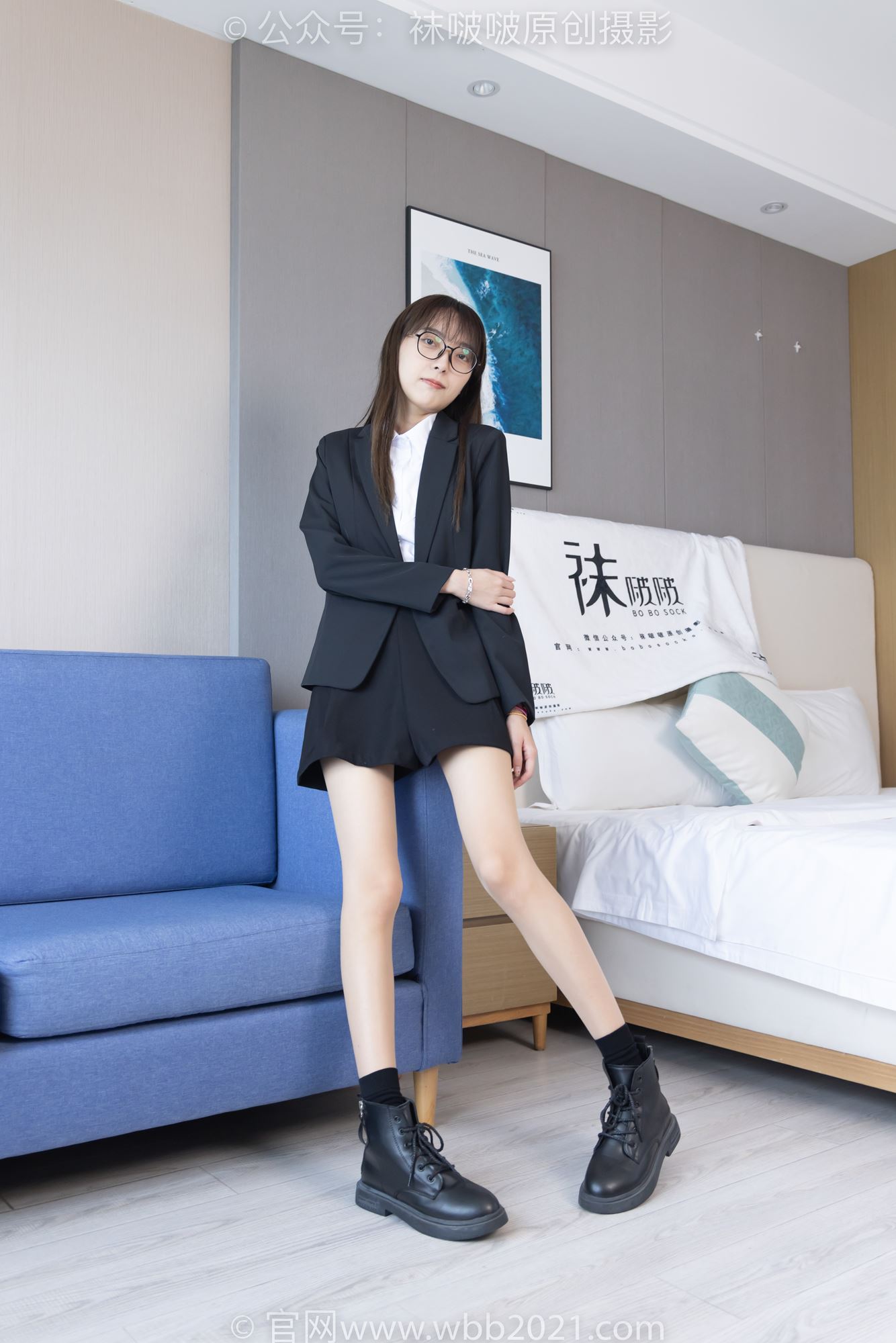 图片[2]-[BoBoSocks袜啵啵]NO.280 稚予-马丁靴、高跟鞋、黑棉袜、肉丝[145P/1V/5.61GB]-美图