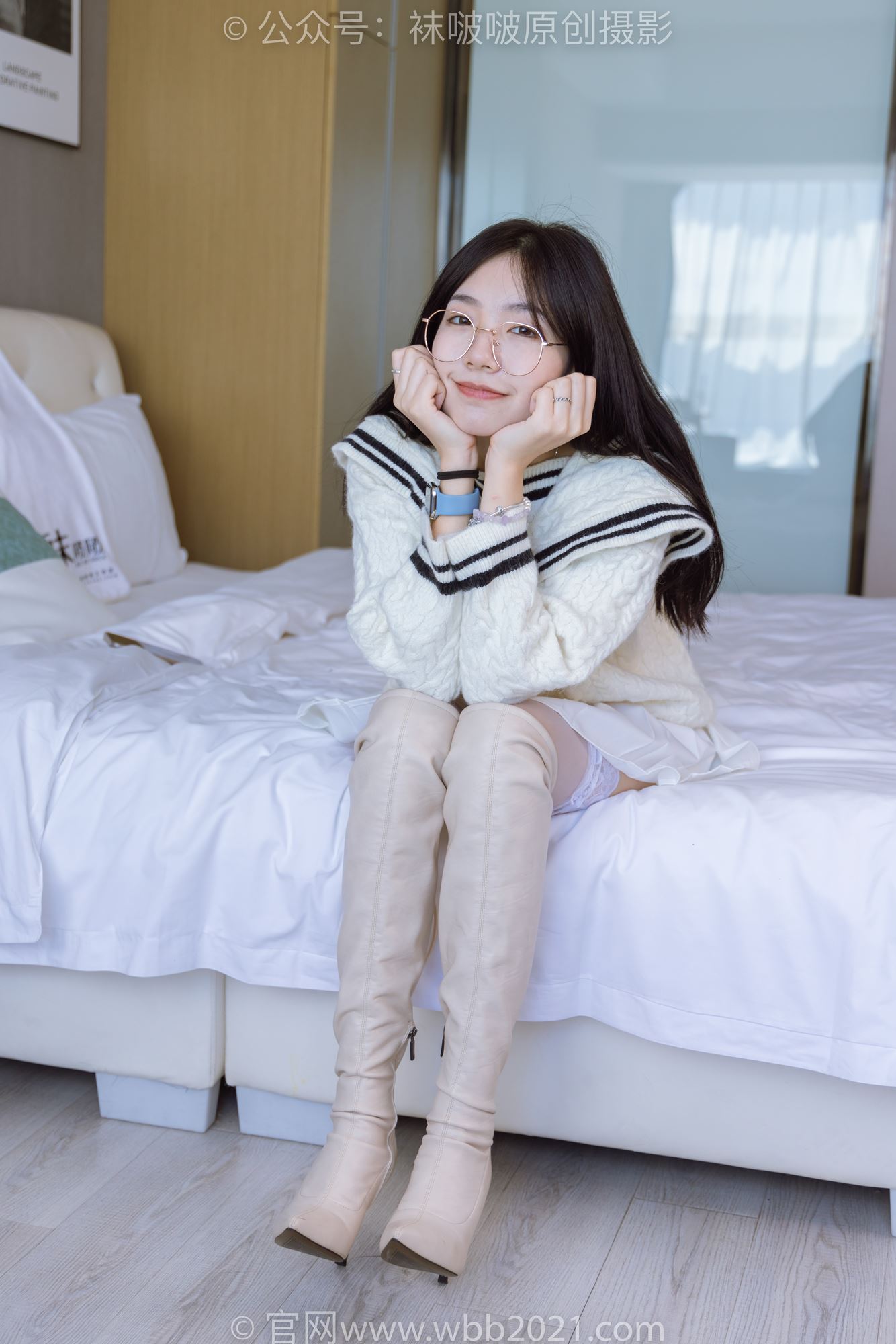 图片[2]-[BoBoSocks袜啵啵]NO.282 小甜豆-长靴、高跟鞋、白丝大腿袜[140P/1V/5.85GB]-美图