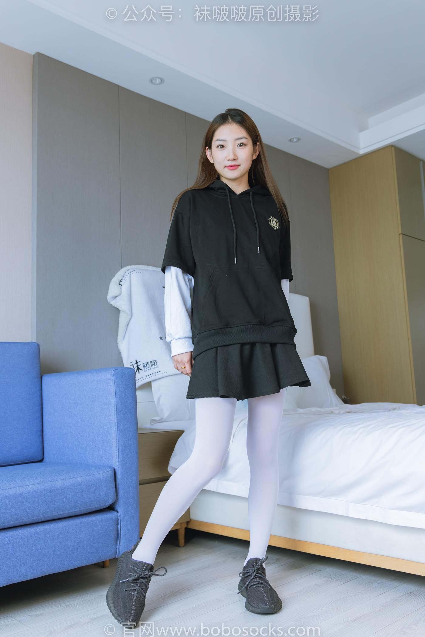 图片[2]-[BoBoSocks袜啵啵]NO.214 小沫-黑色运动鞋、厚白丝[142P/1V/5.49GB]-美图