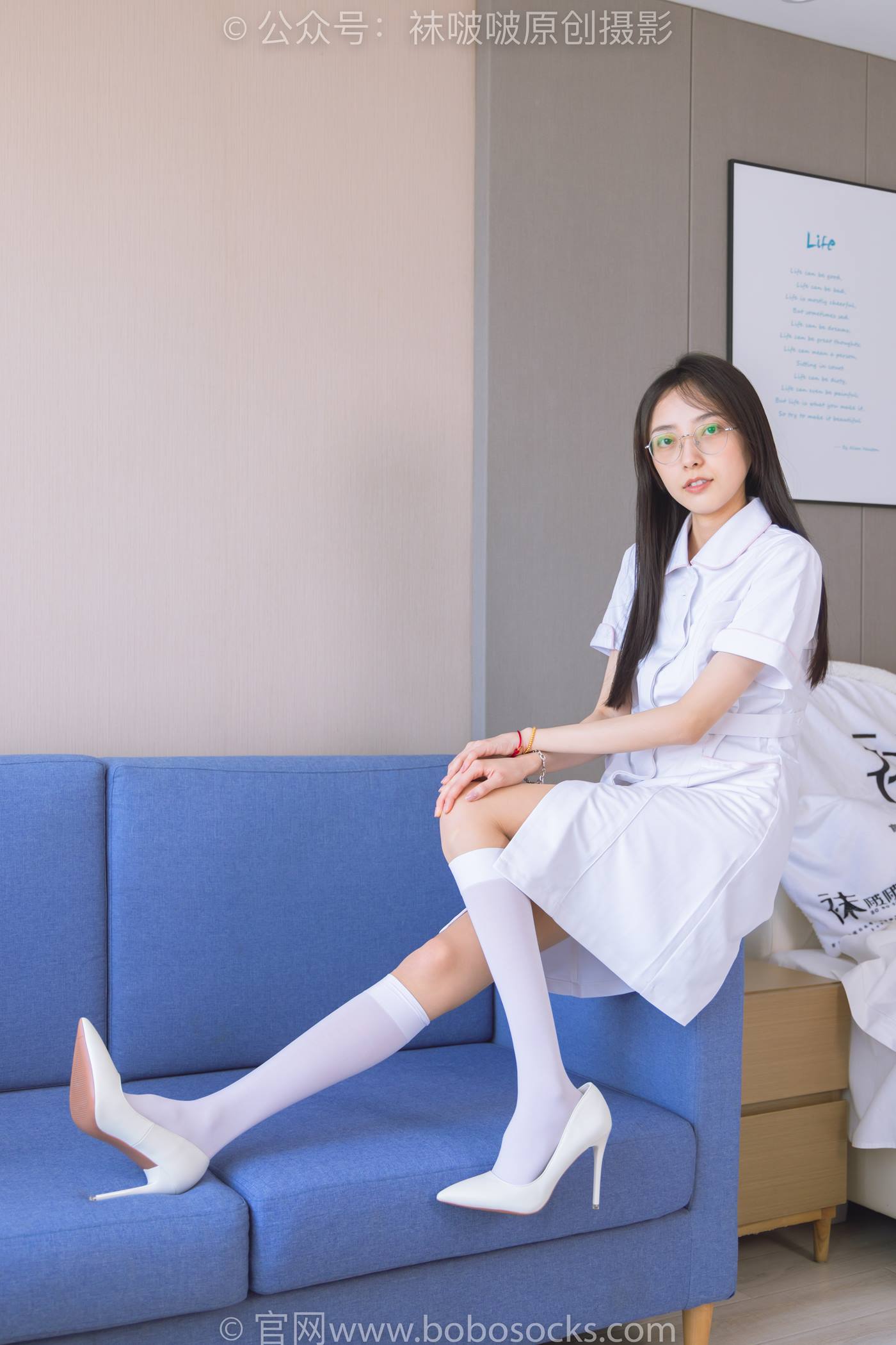 图片[3]-[BoBoSocks袜啵啵] NO.196 稚予-高跟鞋、白丝小腿袜、肉丝、互士装（花絮版）[139P/1V/5.52GB]-美图
