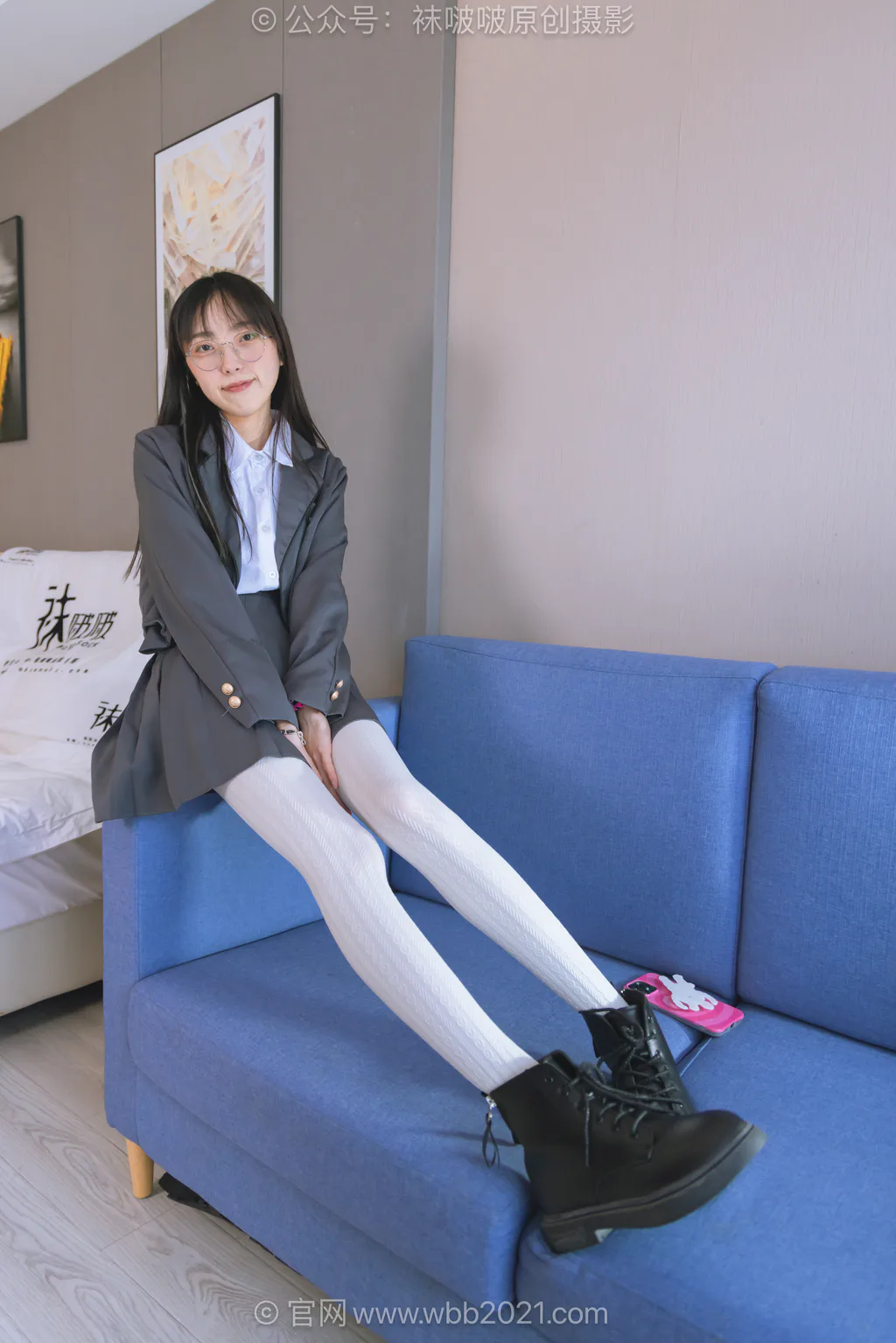 图片[3]-[BoBoSocks袜啵啵]NO.637 稚予-短靴、厚白丝、学苑风[140P/1V/5.69GB]-美图