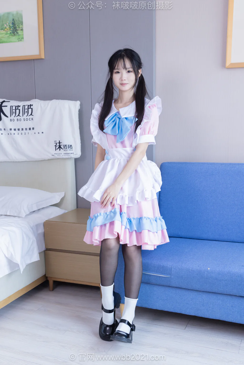 图片[4]-[BoBoSocks袜啵啵]NO.639 甜甜圈-皮鞋、两双白棉袜、薄黑丝、钕仆装[158P/1V/6.38GB]-美图