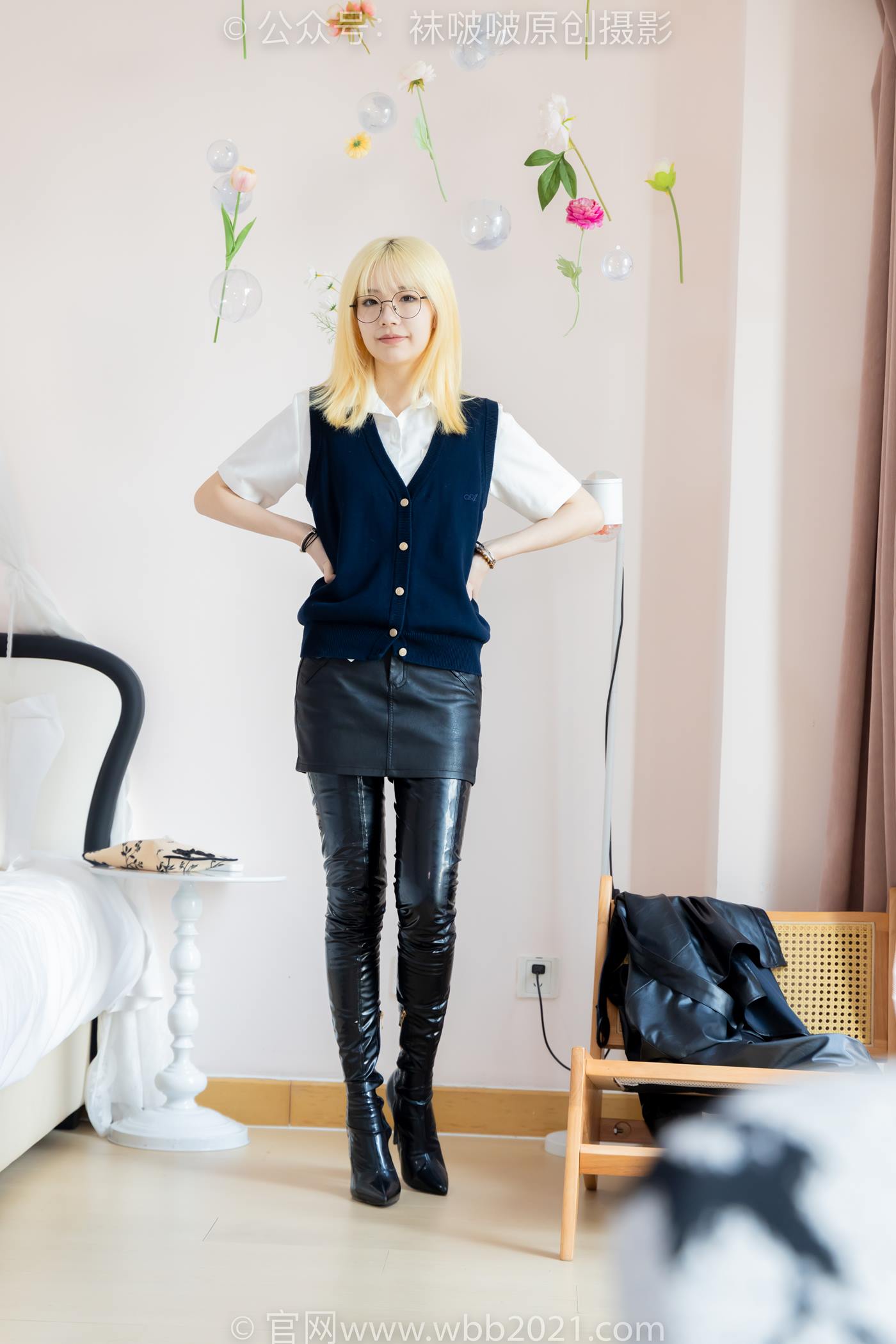 图片[1]-[BoBoSocks袜啵啵]NO.507 小甜豆 高跟长靴、薄黑丝、皮衣外套、ol风[140P/2V/5.96GB]-美图