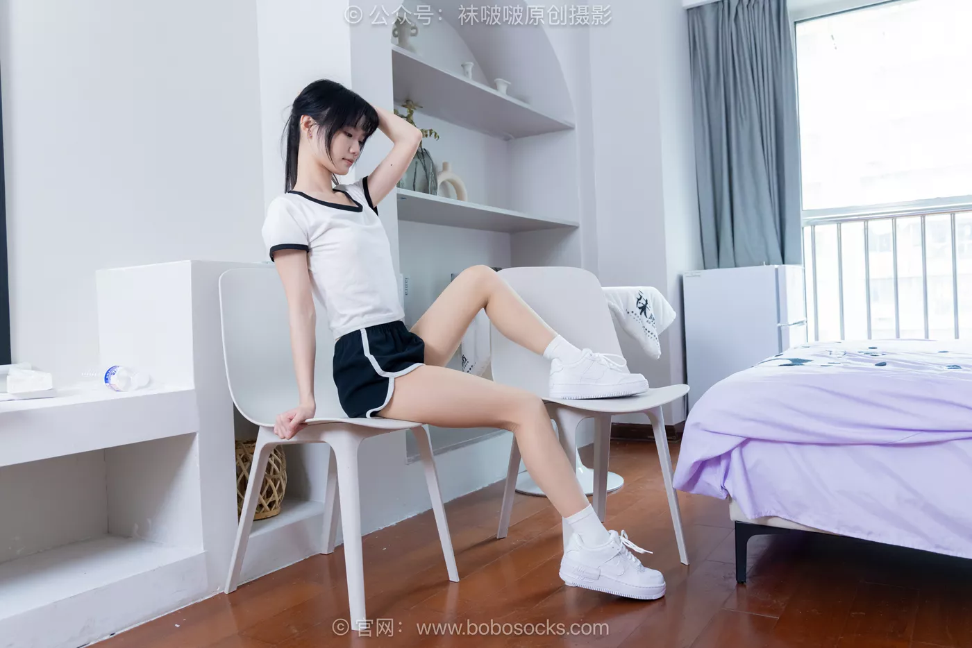 图片[3]-[BoBoSocks袜啵啵]NO.488 甜甜圈 板鞋、白棉袜、薄肉丝[146P/1V/7.21GB]-美图