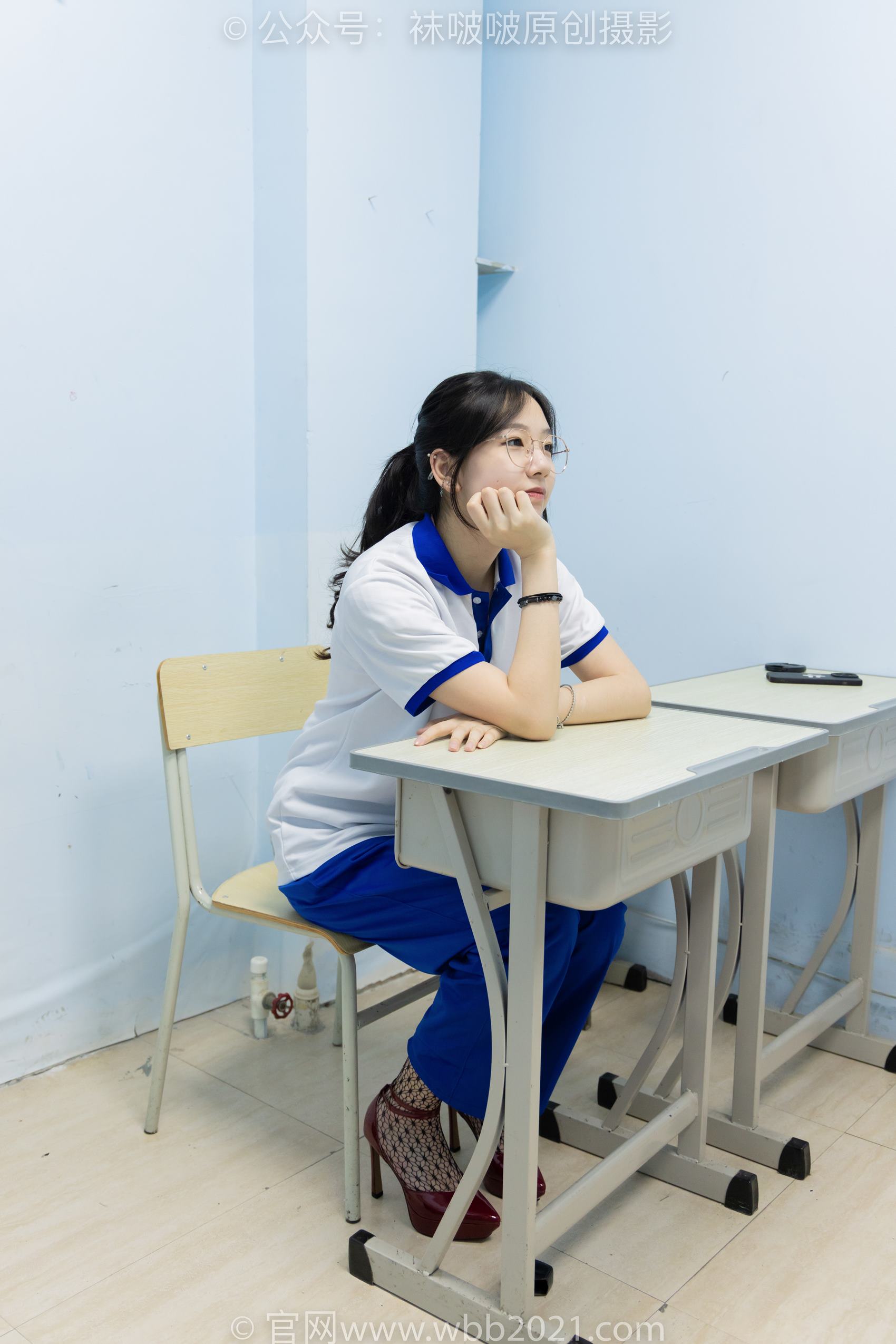 图片[2]-[BoBoSocks袜啵啵]NO.375 小甜豆-高跟鞋、黑色蕾SI往袜、校服裤里丝[160P/1V/7.68GB]-美图