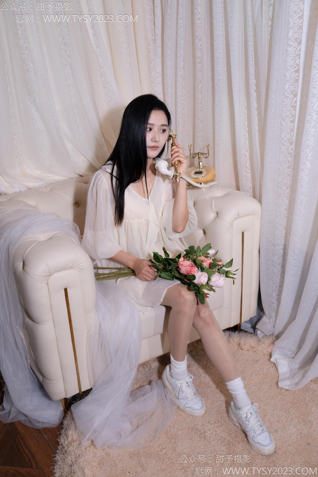 图片[2]-甜予摄影 NO.112 澜澜-板鞋、白棉袜、肉丝（脚尖加固款）[125P/2V/9.88GB]-美图