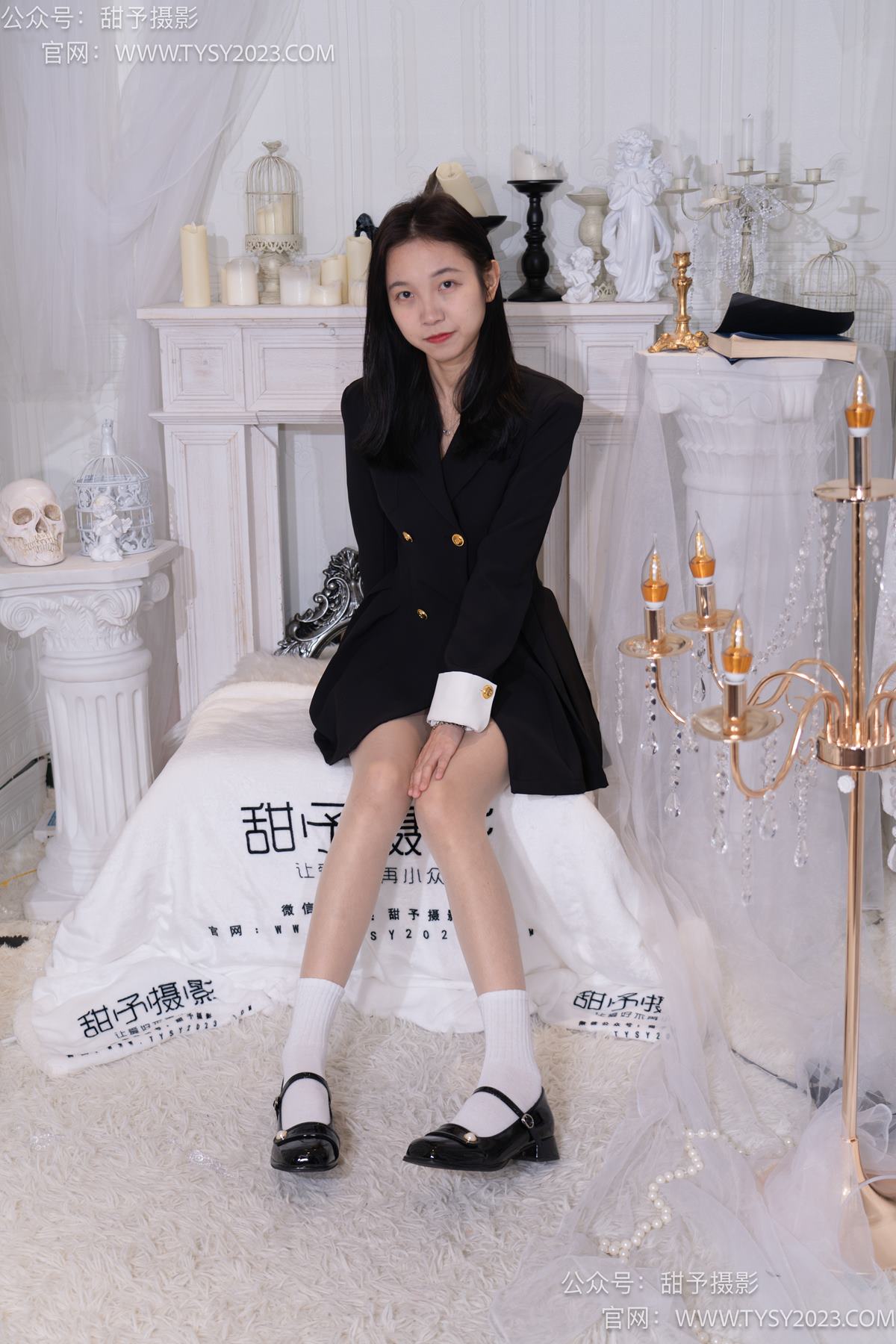 图片[2]-甜予摄影 NO.075 小桃-皮鞋、白棉袜、肉丝（脚尖加固款）[129P/2V/9.65GB]-美图