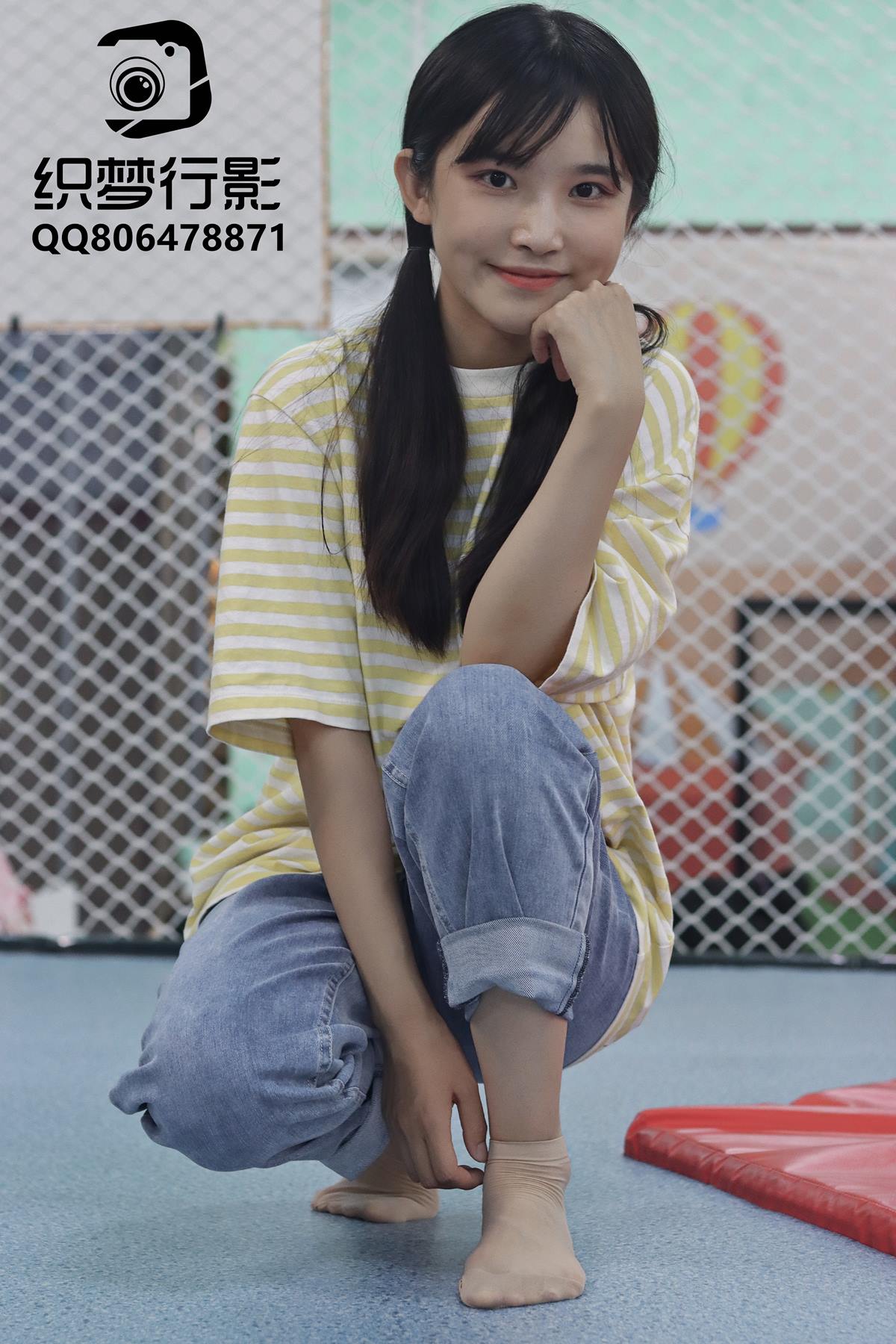 图片[1]-[织梦映像]NO.084 蹦床日记 赤着脚乐元漫步完整版短丝+白棉袜 [300P/1V/8.6G]-美图