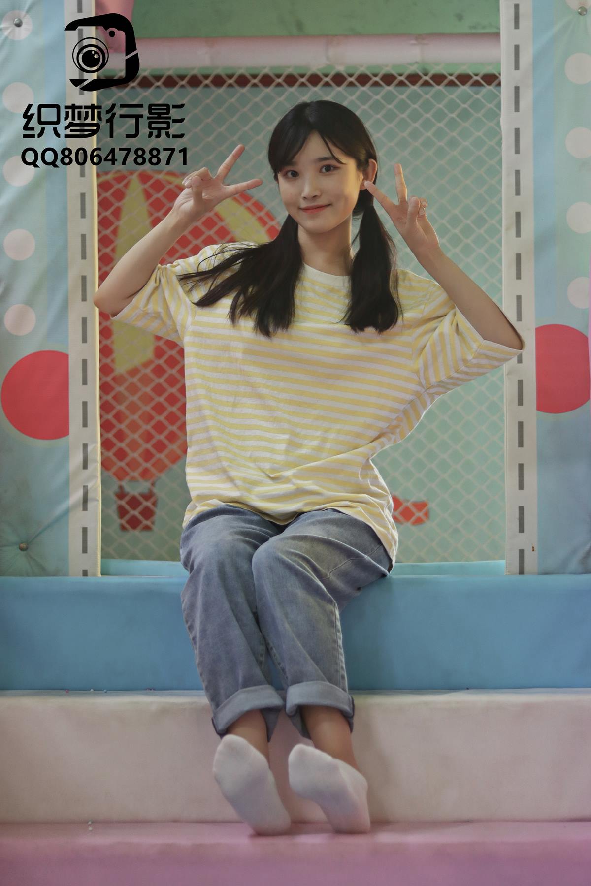 图片[2]-[织梦映像]NO.084 蹦床日记 赤着脚乐元漫步完整版短丝+白棉袜 [300P/1V/8.6G]-美图